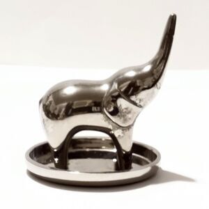 Red Envelope Silver Plated Baby Elephant Ring Holder